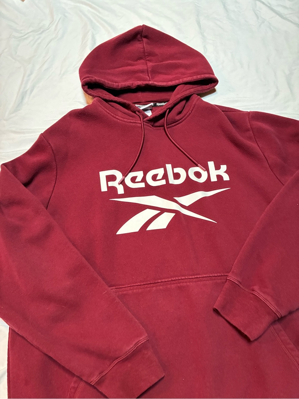 Reebok Men's Burgundy Maroon Pullover Hoodie Size XL - Picture 3 of 12
